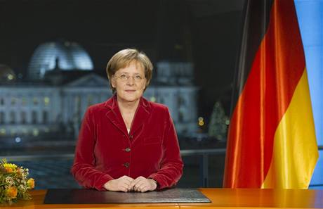 Angela Merkelová bhem svého novoroního projevu